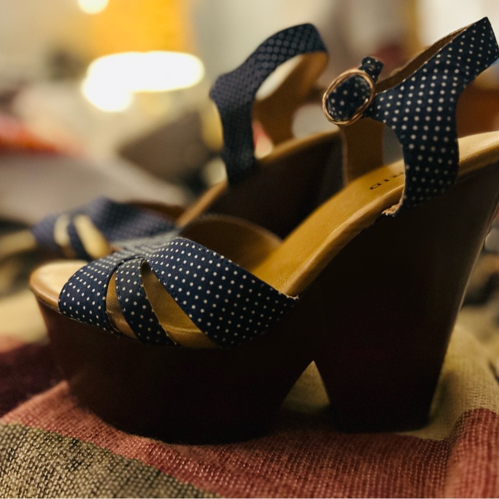 Polka Dot Platform Sandals
